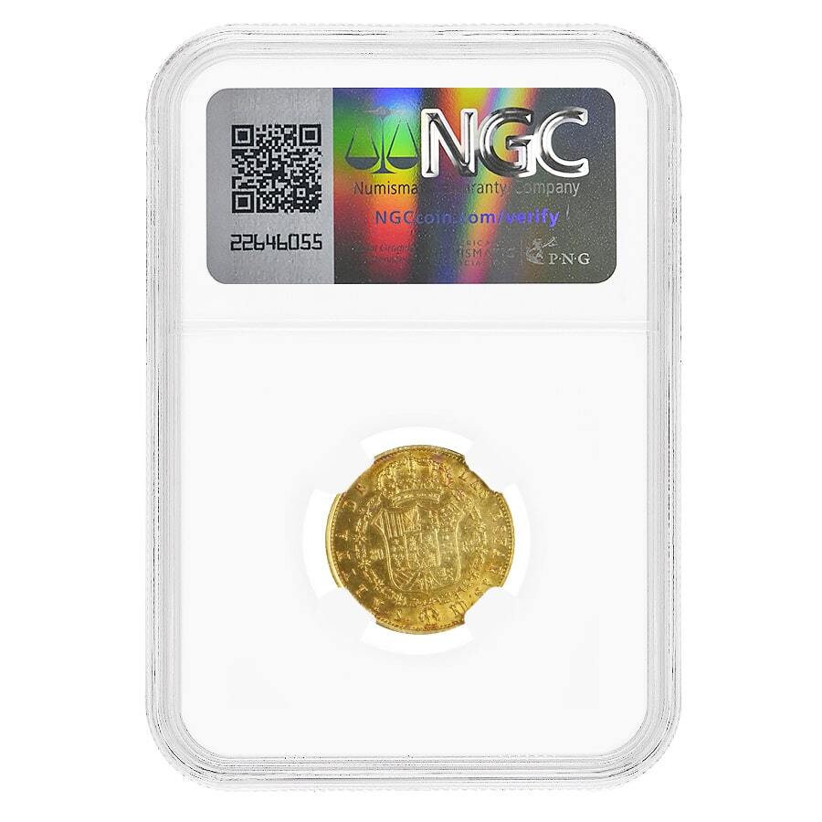 1847 S RD Spain Isabella II 80 Reales Gold Coin NGC AU 58 thumbnail 2