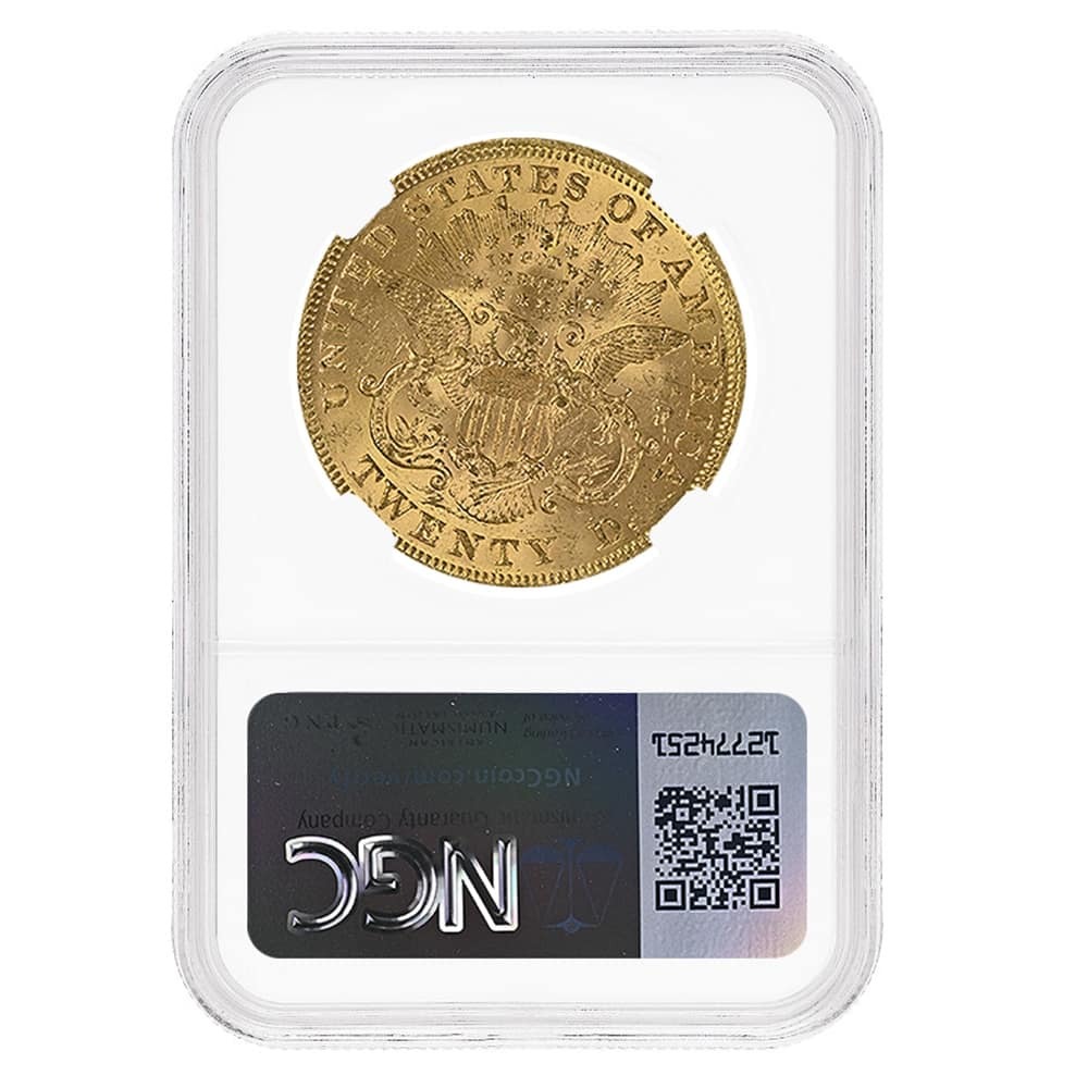 1873 Open 3 $20 Liberty Head Double Gold Eagle Coin NGC MS 61 thumbnail 2