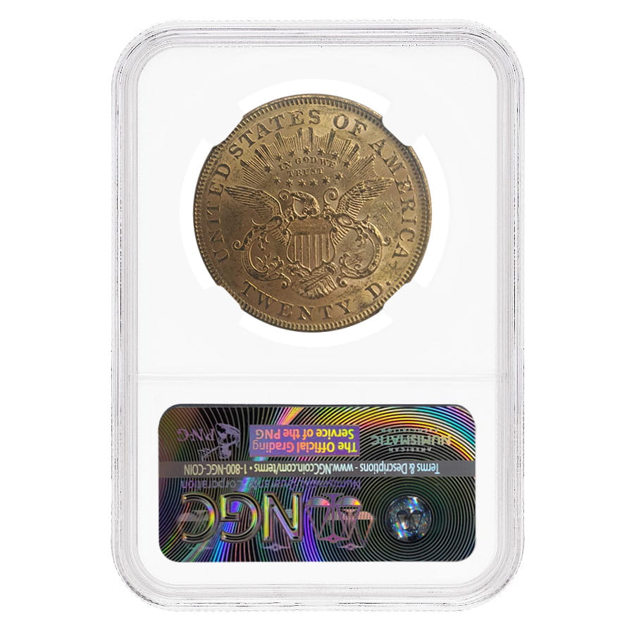1875 $20 Liberty Head Double Eagle Gold Coin NGC MS 61 thumbnail 2