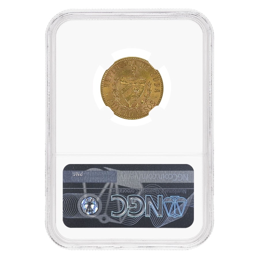 1916 5 Pesos Jose Marti Gold Coin NGC MS 62 thumbnail 2