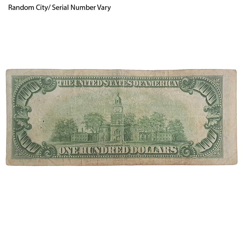 1929 $100 US National Currency Note Brown Seal Cull (Random City) thumbnail 2