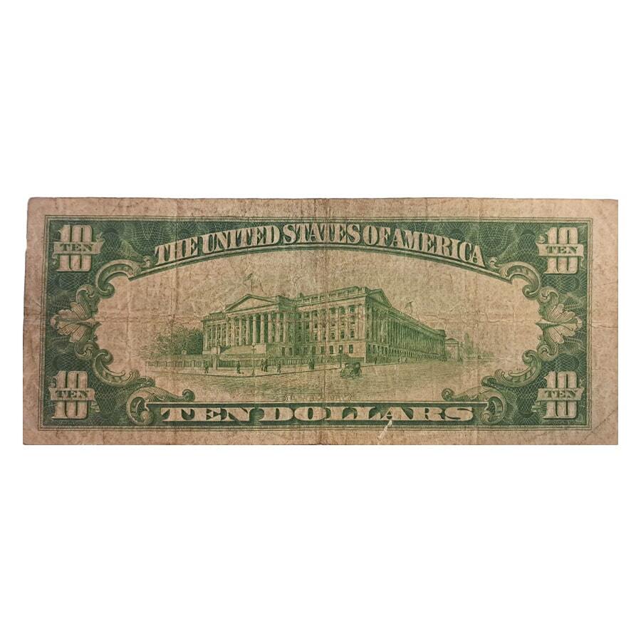 1934 $10 Silver Certificate Currency Note Blue Seal Avg Circ thumbnail 2