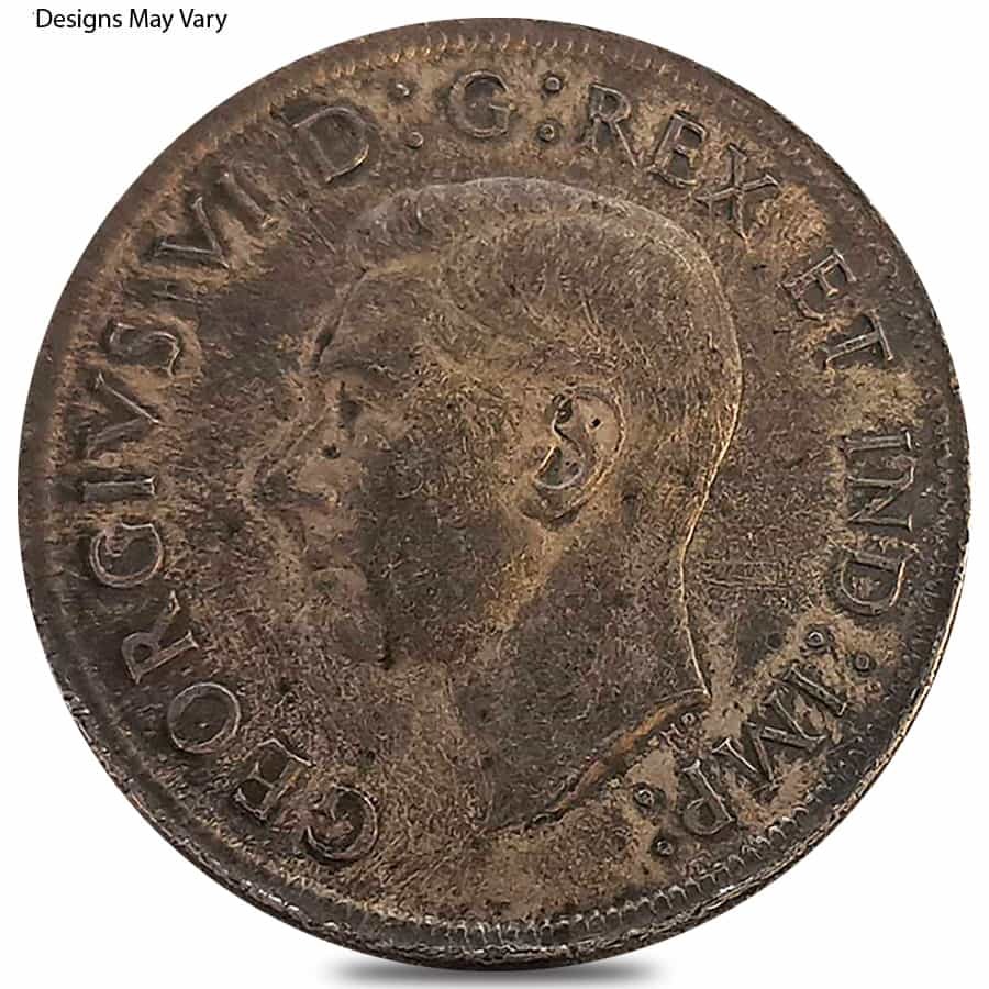 1935-1957 Canada Silver Dollar Avg Circ (.800 Fine) thumbnail 3
