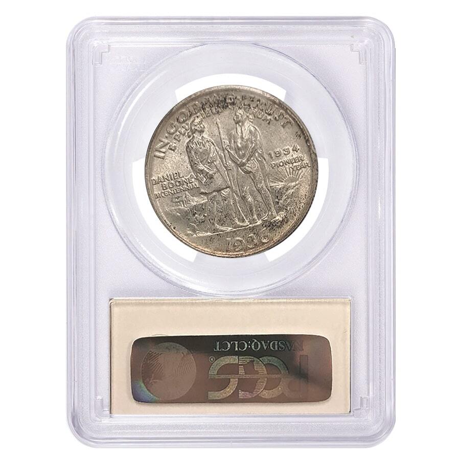 1936 Boone Half Dollar 90% Silver Commem PCGS MS 65 thumbnail 2
