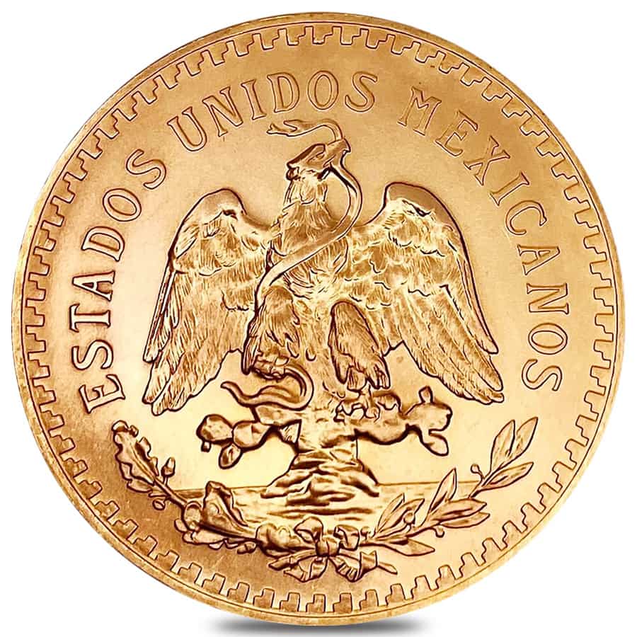 1947 Mexico 50 Pesos Gold Coin New Dies Restrike BU thumbnail 2