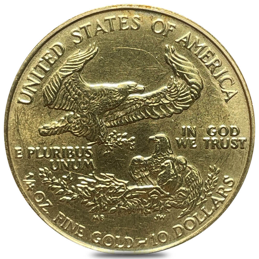 1989 1/4 oz Gold American Eagle MCMLXXXIX (Abrasions) thumbnail 2