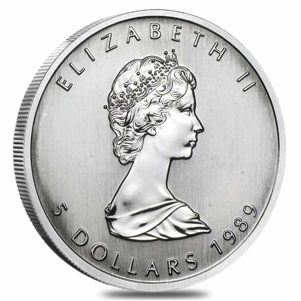 1989 1 oz Silver Canadian Maple Leaf .9999 Fine $5 Coin BU (Sealed) thumbnail 2