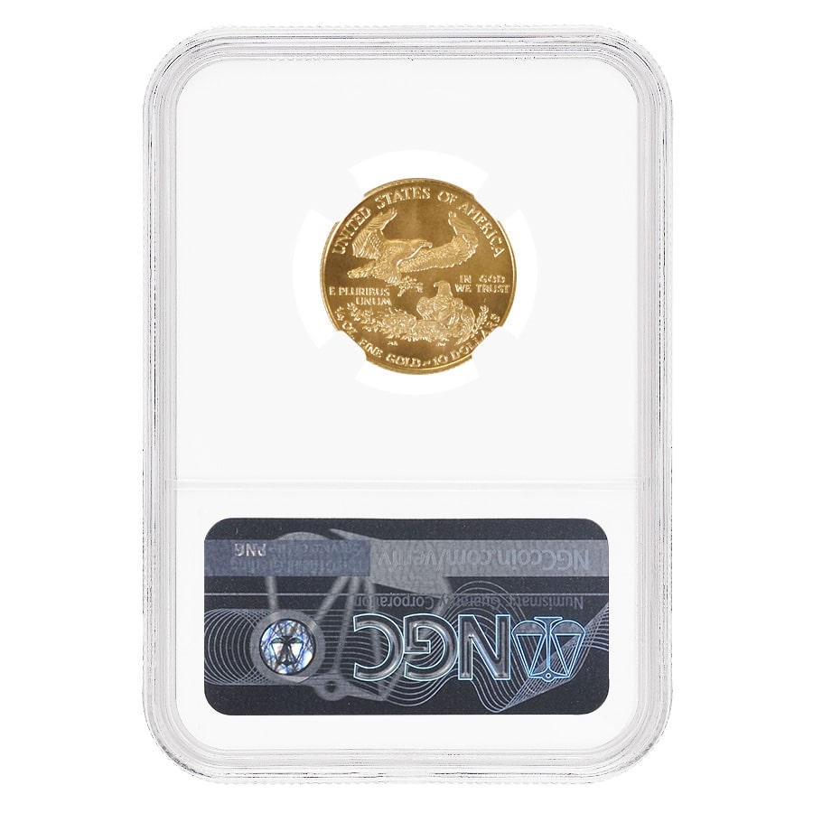 1999 W 1/4 oz $10 Gold American Eagle Coin NGC MS 69 (W Mint Mark) thumbnail 2