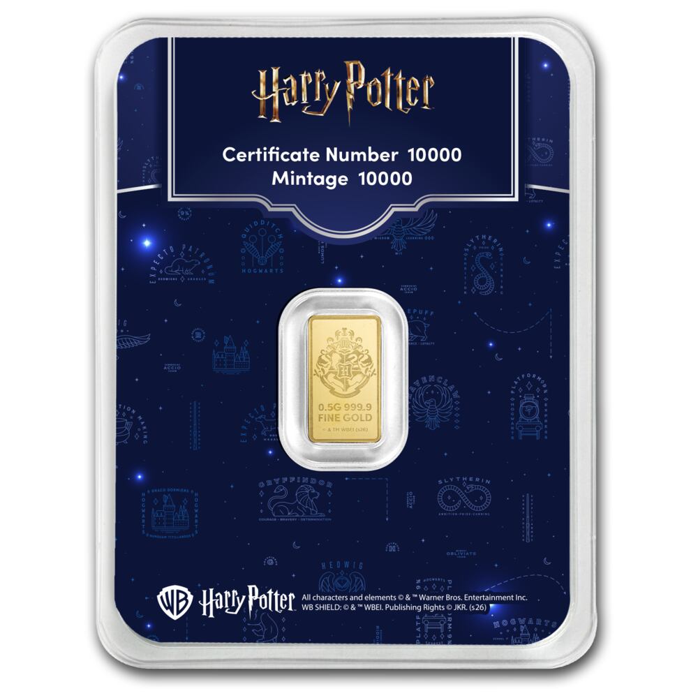 1/2 Gram Harry Potter 25th Anniversary Gold Bar .9999 Fine (in TEP) thumbnail 3