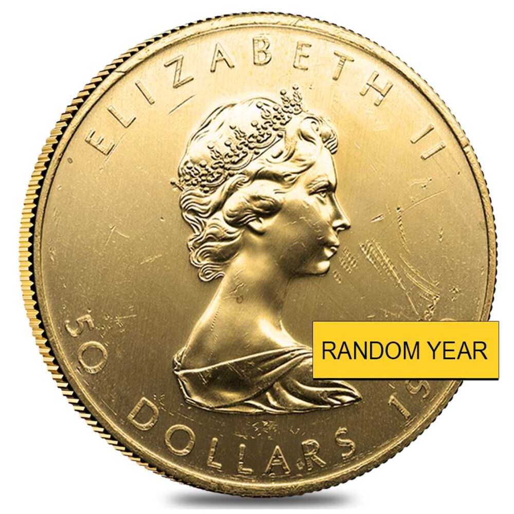 1 oz Canadian Gold Maple Leaf Coin (Random Year, Abrasions) thumbnail 2