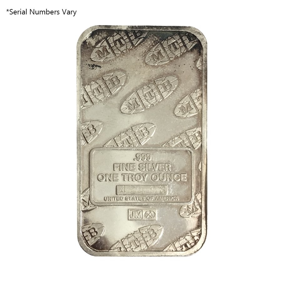 1 oz Johnson Matthey MTB Statue of Liberty Silver Vintage Bar .999 Fine thumbnail 2