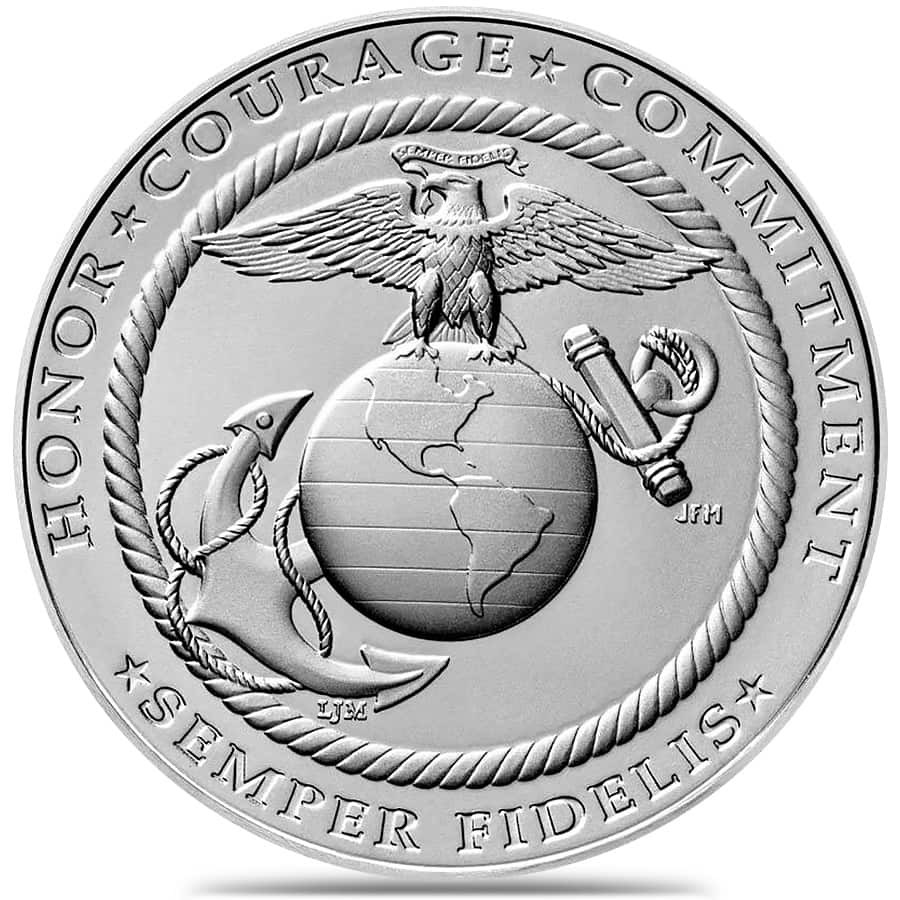 1 oz US Marine Corps Silver Medal (w/Box & COA) thumbnail 3