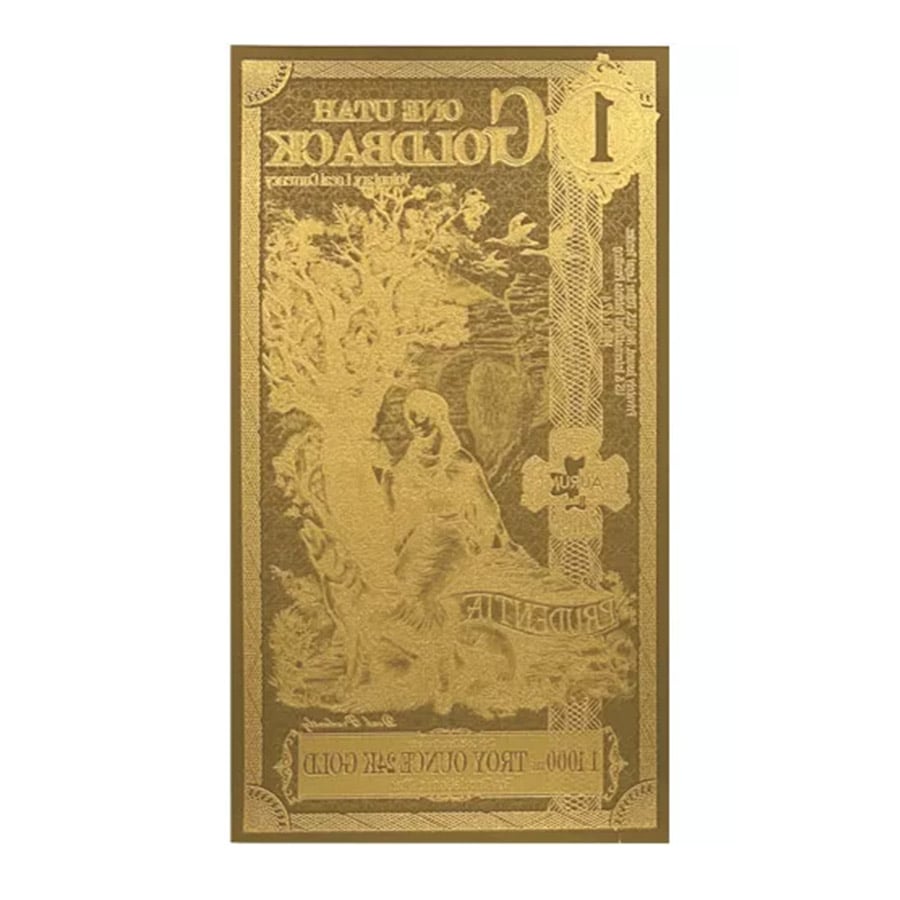 1 Utah Goldback 1/1000 oz 24K Gold Foil Aurum Note thumbnail 2