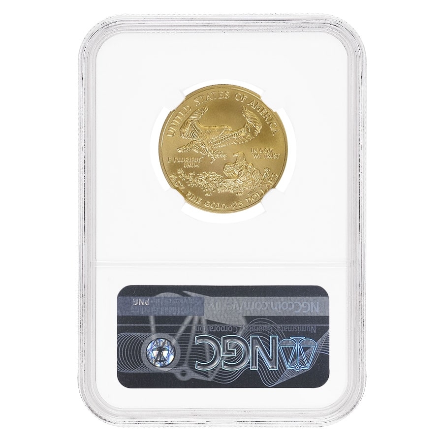 2008 W 1/2 oz $25 Burnished Gold American Eagle NGC MS 70 thumbnail 2