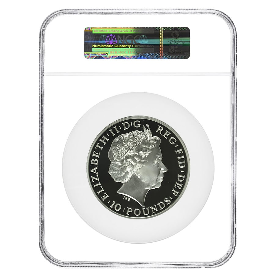 2013 Great Britain 5 oz Proof Silver Britannia NGC PF 69 UCAM FR thumbnail 2