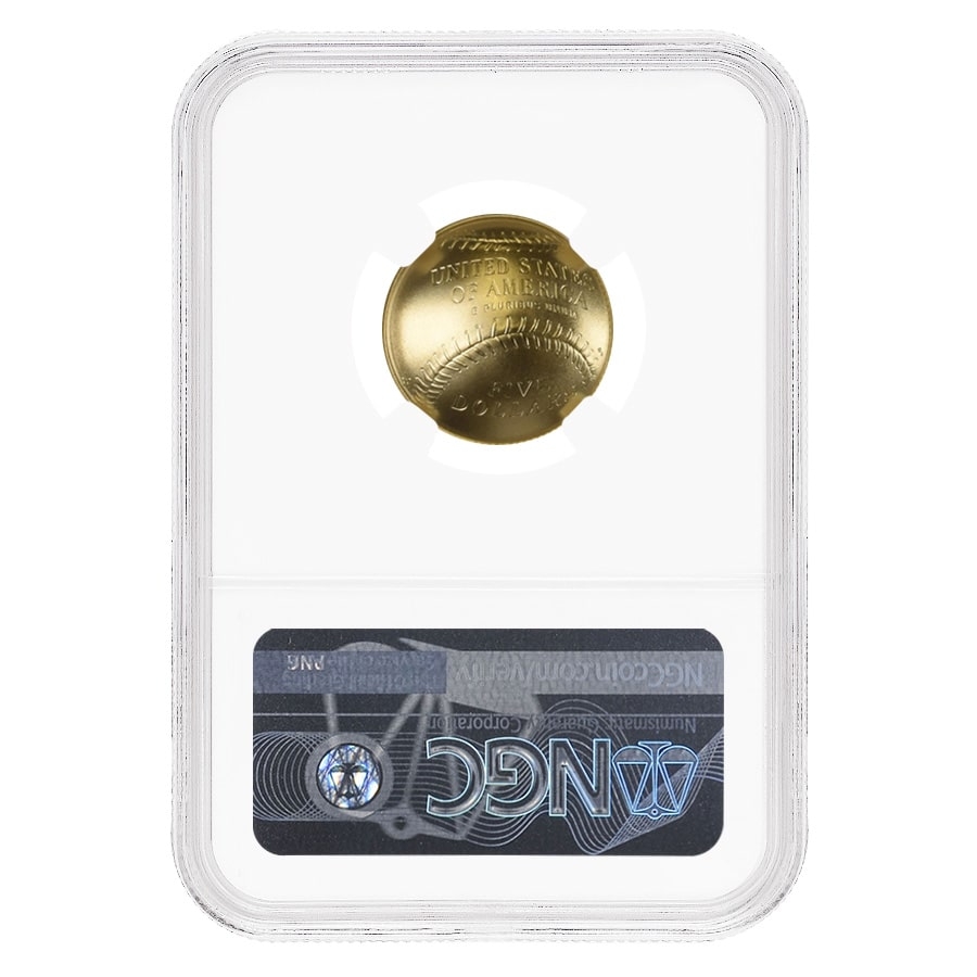 2014 W Gold $5 National Baseball Hall of Fame Coin NGC MS 70 thumbnail 2