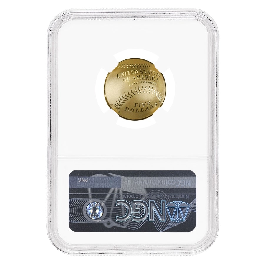 2014 W Proof Gold $5 National Baseball Hall of Fame Coin NGC PF 70 UCAM thumbnail 2