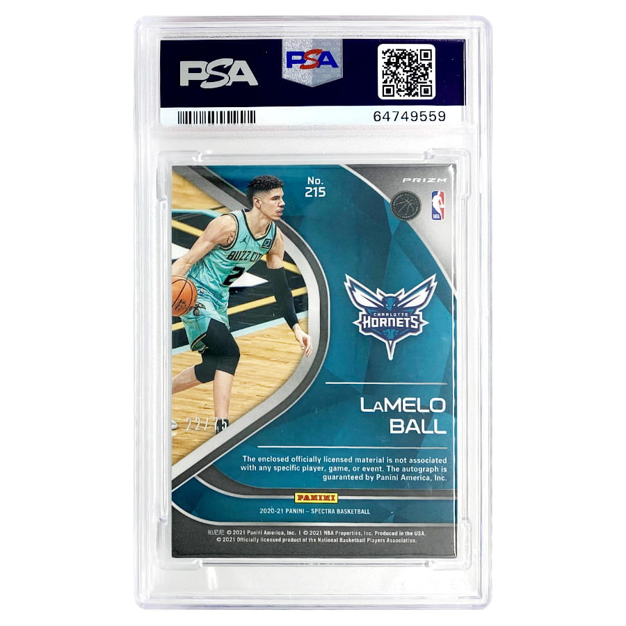 2020 Spectra LaMELO BALL JSY Auto - Celestial #215 PSA 8 NM-MT 10 AUTO thumbnail 2