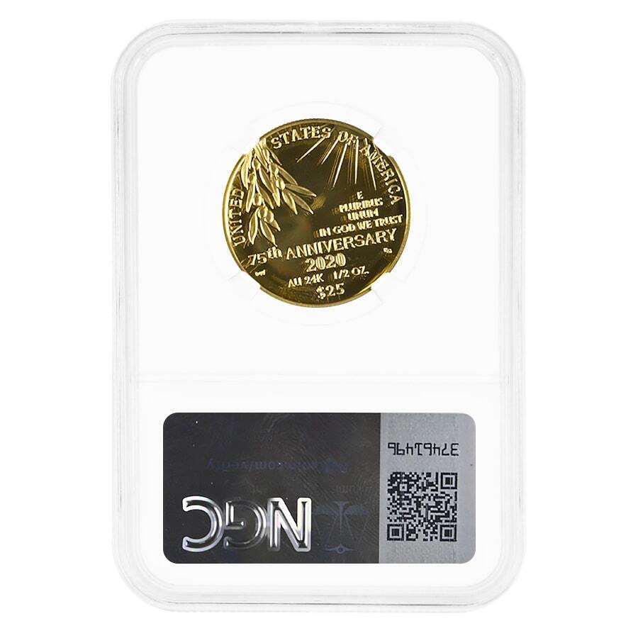 2020-W 1/2 oz End of WWII 75th Ann. Proof Gold Coin NGC PF 70 thumbnail 2