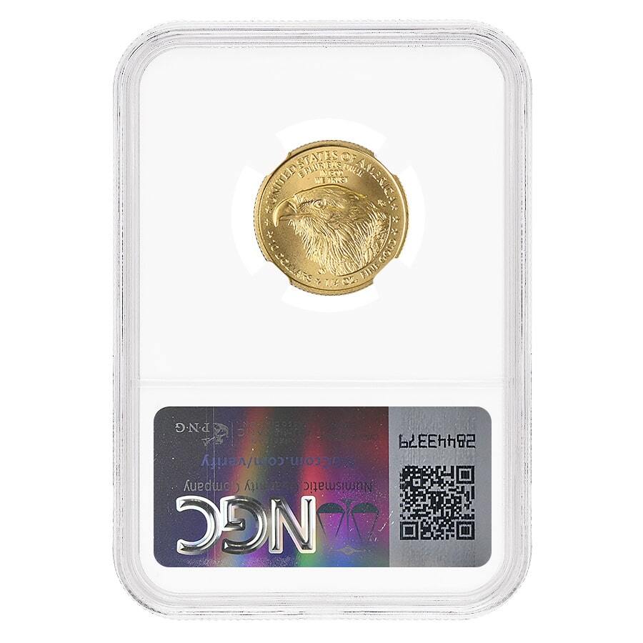 2021-W 1/4 oz Gold American Eagle Type 2 With W NGC MS 69 thumbnail 2