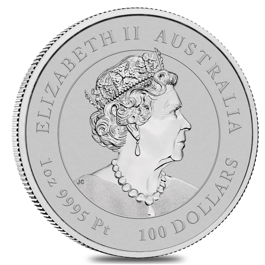 2022 1 oz Platinum Lunar Year of The Tiger BU Australian Perth Mint In Cap thumbnail 2