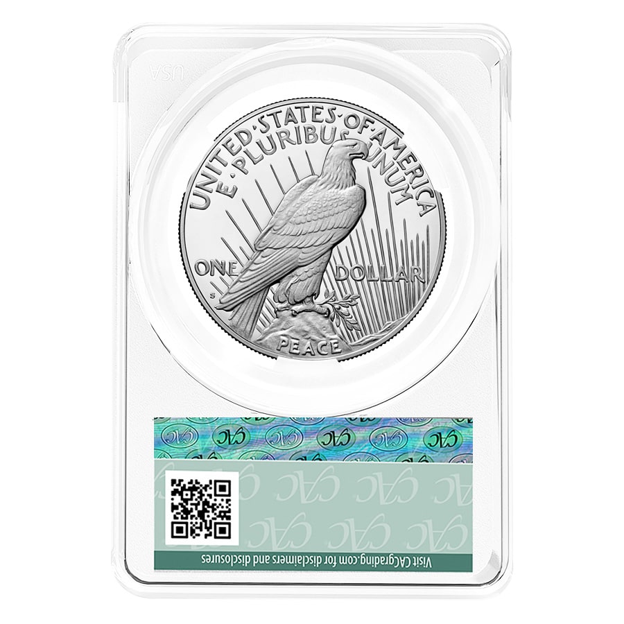 2023-S Peace Silver Dollar Proof CAC PF 70 Advanced Delivery thumbnail 2