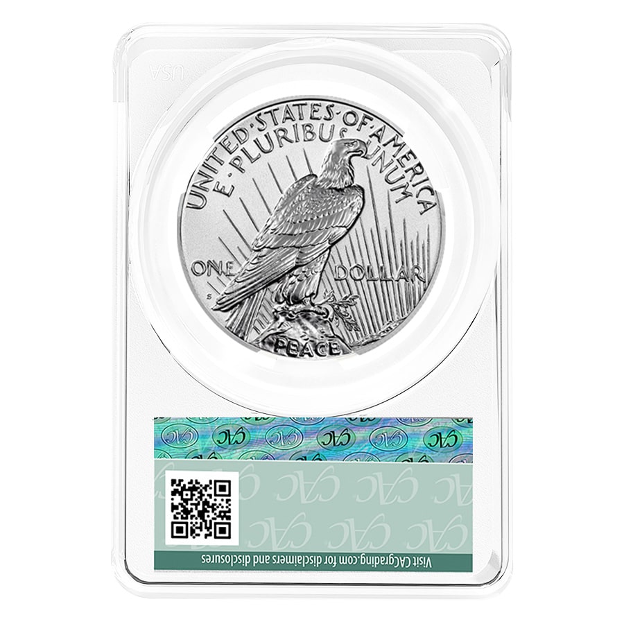 2023-S Peace Silver Dollar Reverse Proof CAC PF 70 First Delivery thumbnail 2