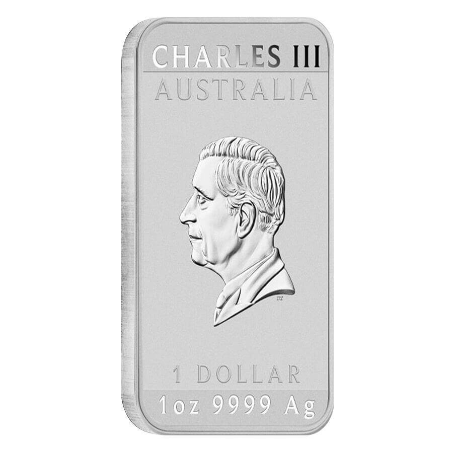 2024 1 oz Silver Australian Dragon Coin Bar $1 BU thumbnail 3