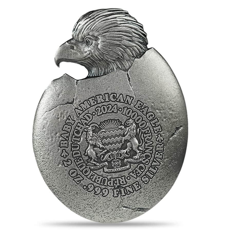 2024 Chad 2 oz Silver Baby American Eagle High Relief Coin .999 Fine thumbnail 3