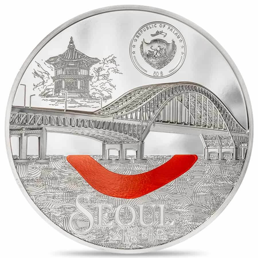 2024 Palau 1 Kilo Proof Silver Tiffany Art Metropolis Seoul Coin thumbnail 3