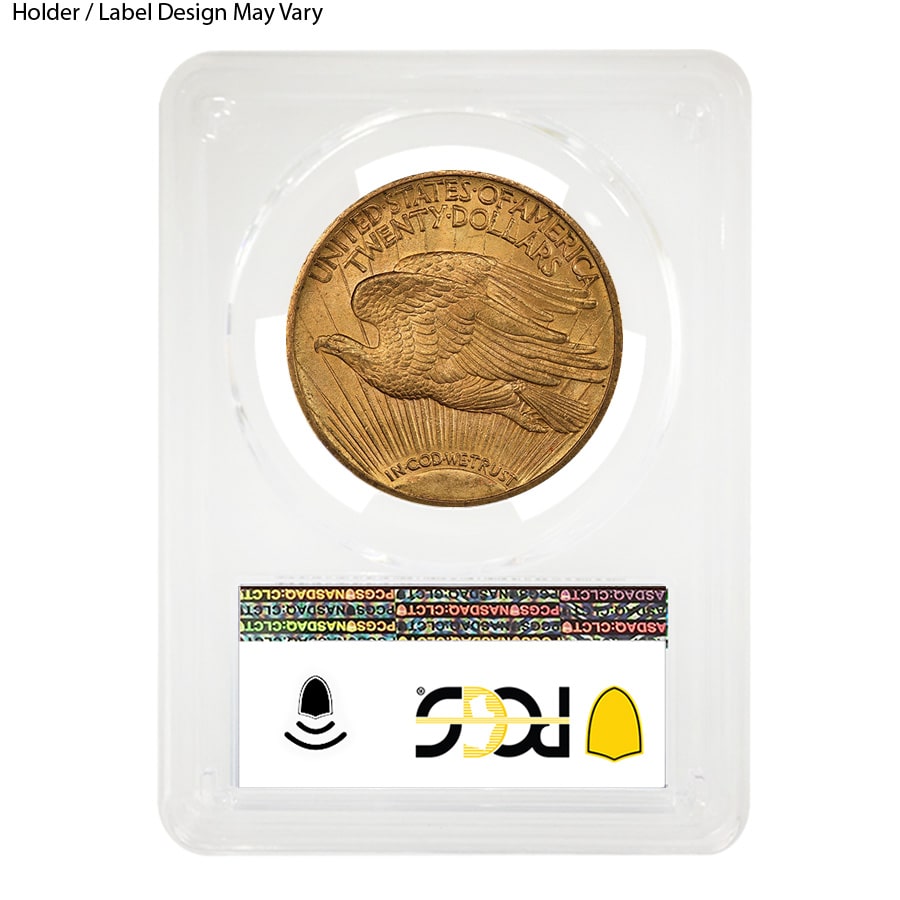 $20 Gold Double Eagle Saint Gaudens PCGS MS 65 (Random Year) thumbnail 2