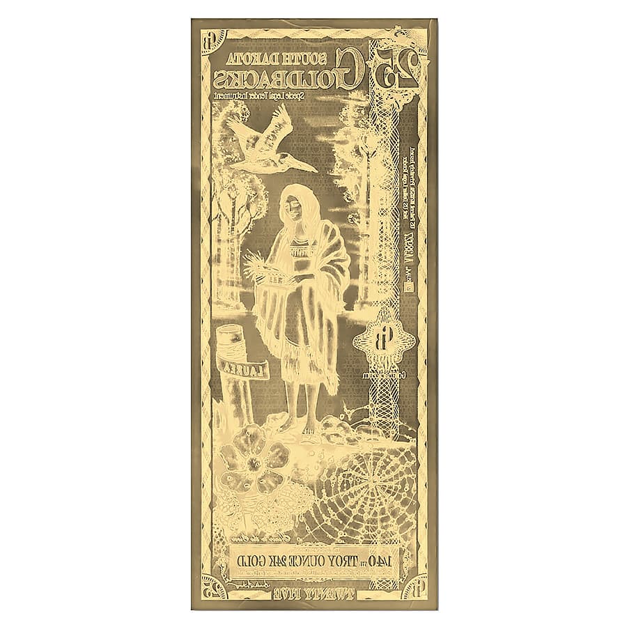25 South Dakota Goldback 1/40 oz 24K Gold Foil Aurum Note thumbnail 2