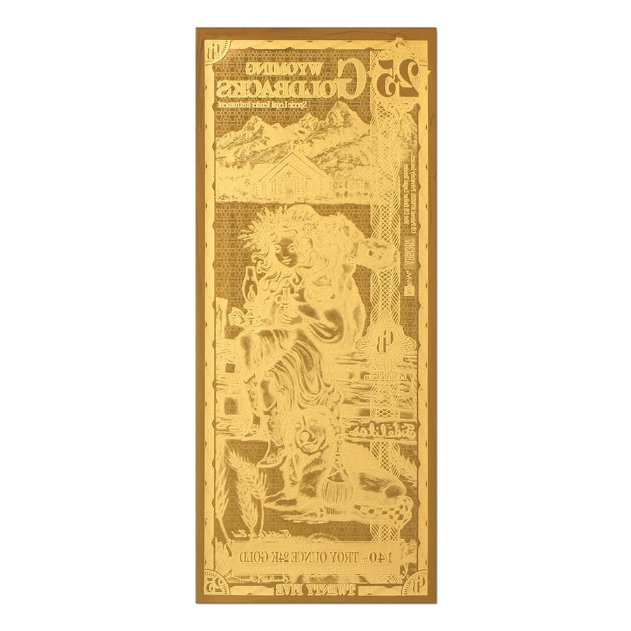 25 Wyoming Goldback 1/40 oz 24K Gold Foil Aurum Note thumbnail 2