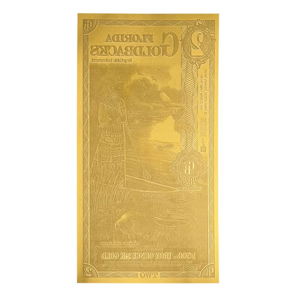 2 Florida Goldback 1/500 oz 24K Gold Foil Aurum Note thumbnail 2