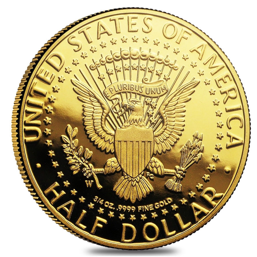 2014-W 3/4 oz Gold Kennedy Half Dollar Proof High Relief Coin (In Cap) thumbnail 2