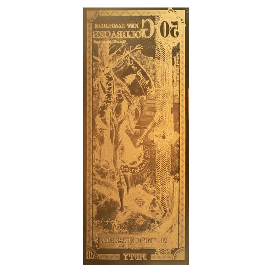 50 New Hampshire Goldback 1/20 oz 24K Gold Foil Aurum Note thumbnail 2