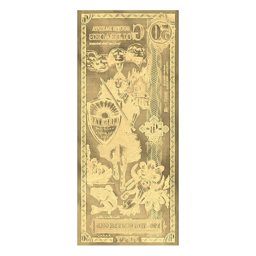 50 South Dakota Goldback 1/20 oz 24K Gold Foil Aurum Note thumbnail 2