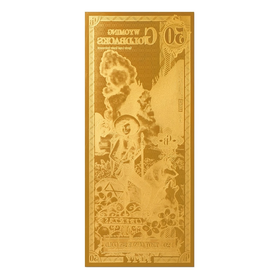 50 Wyoming Goldback 1/20 oz 24K Gold Foil Aurum Note thumbnail 2