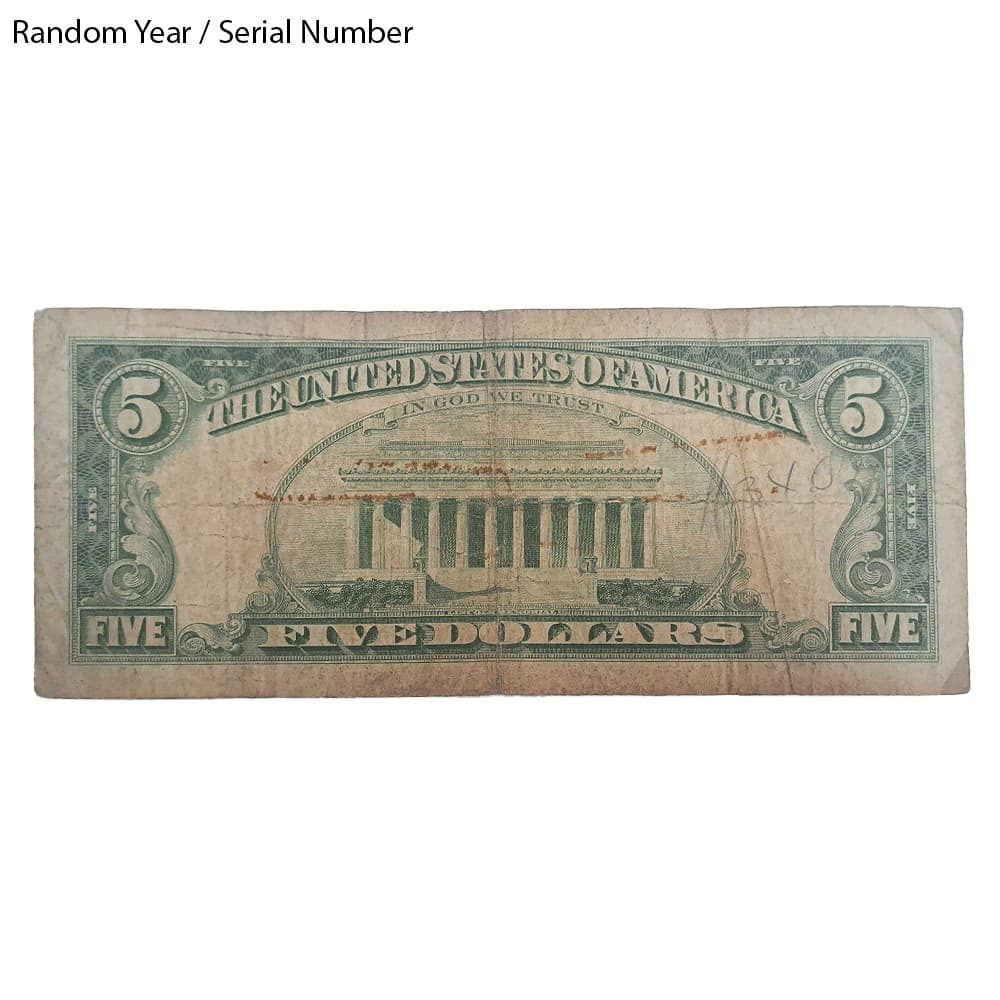 $5 Bill Legal Tender Currency Star Note Red Seal Cull (Random Year) thumbnail 2