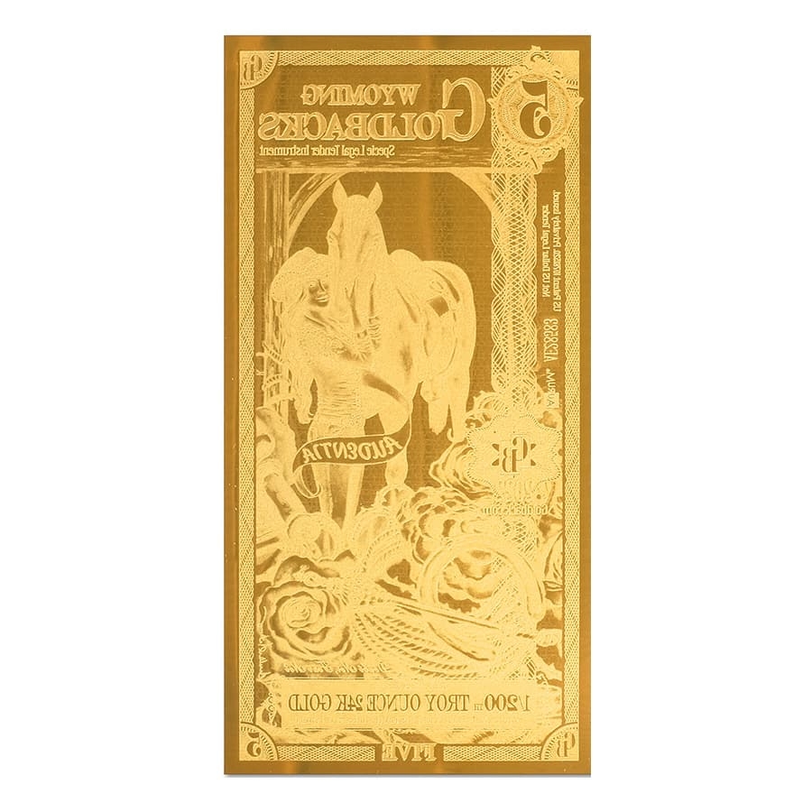 5 Wyoming Goldback 1/200 oz 24K Gold Foil Aurum Note thumbnail 2