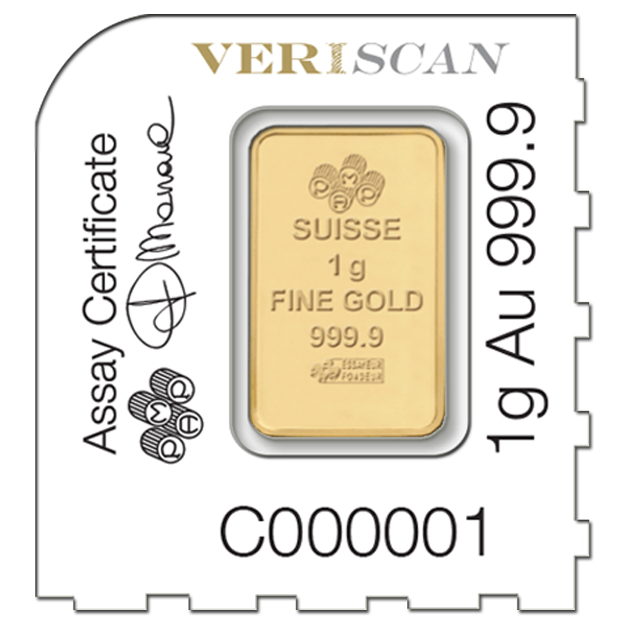 1 Gram Gold Bar - PAMP Suisse Lady Fortuna .9999 Fine (in Assay from Multigram+25) thumbnail 2
