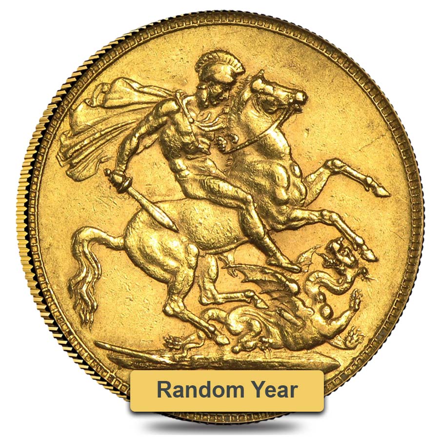 1871-1885 British Gold Sovereign Victoria Young Head St. George (Avg Circ) thumbnail 2