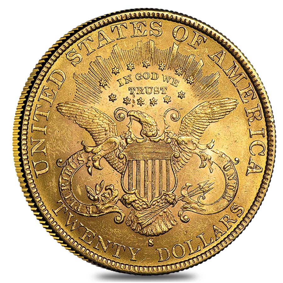 $20 Gold Double Eagle Liberty Head - Almost Uncirculated AU (Random Year) thumbnail 2