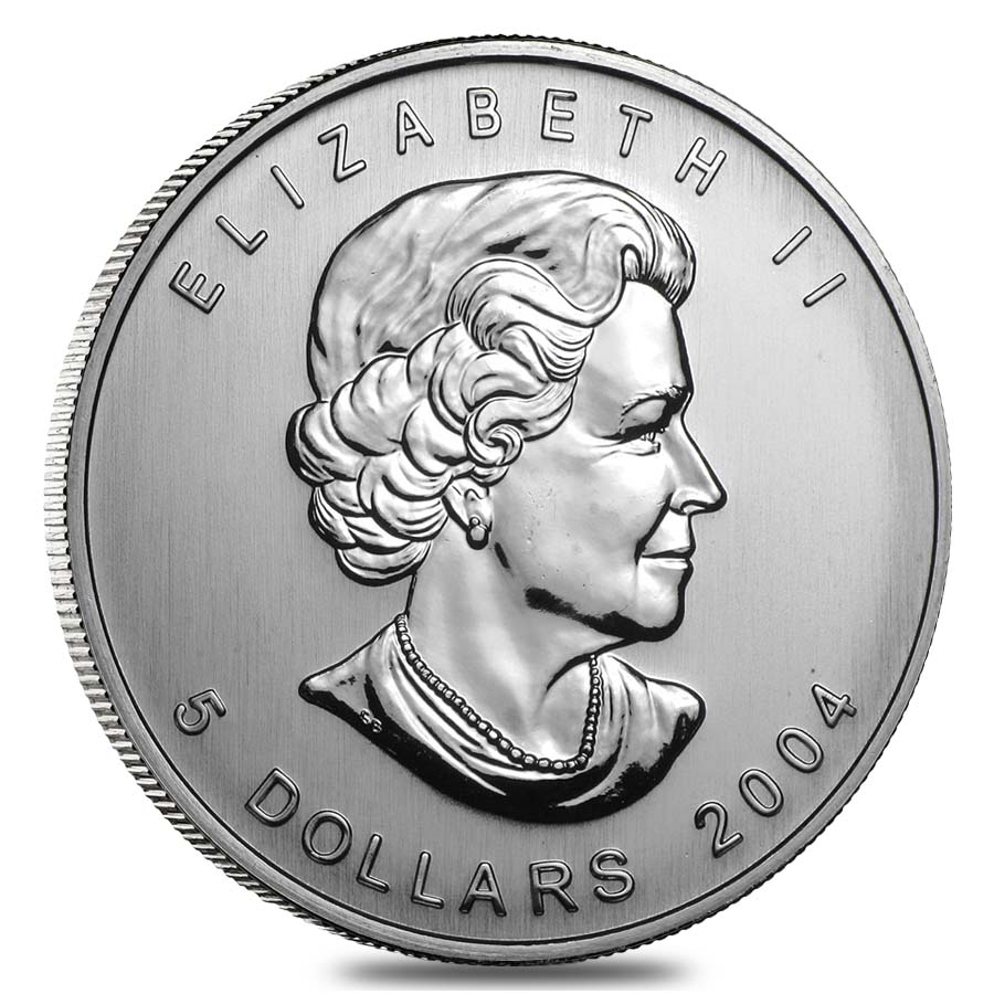 2004 $5 Canadian 1 oz Silver Maple Leaf BU (Sealed) thumbnail 2