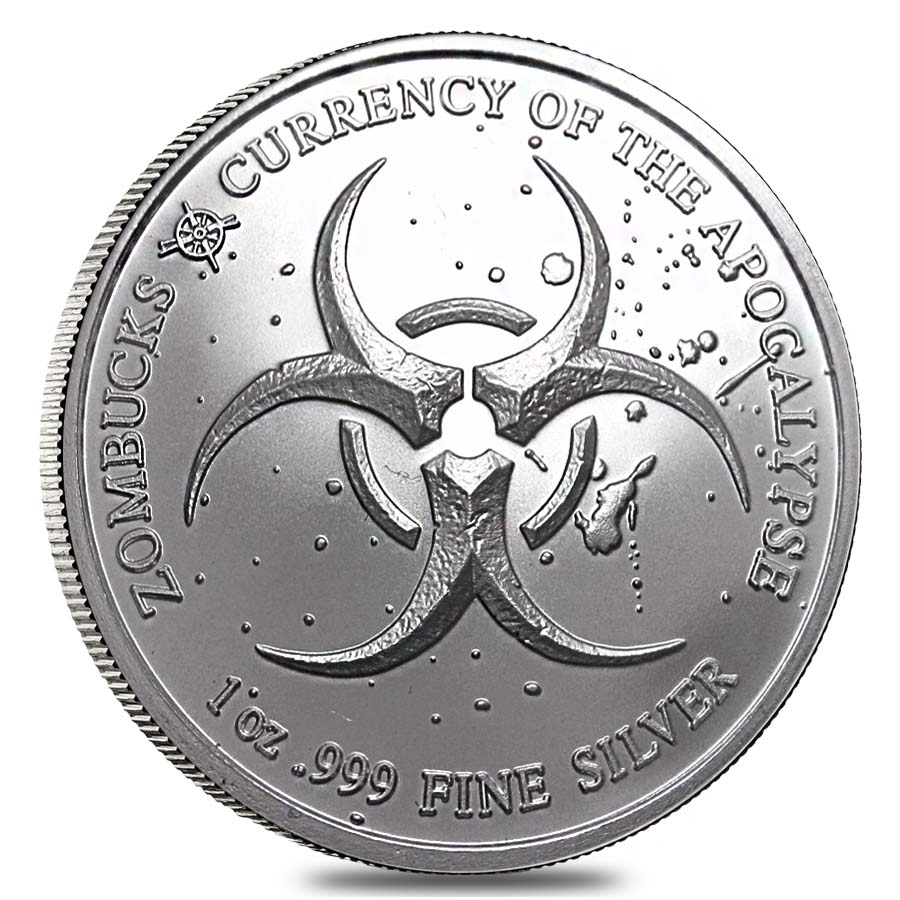 Zombucks "Murk Diem" 1 oz .999 Fine Silver Round thumbnail 2