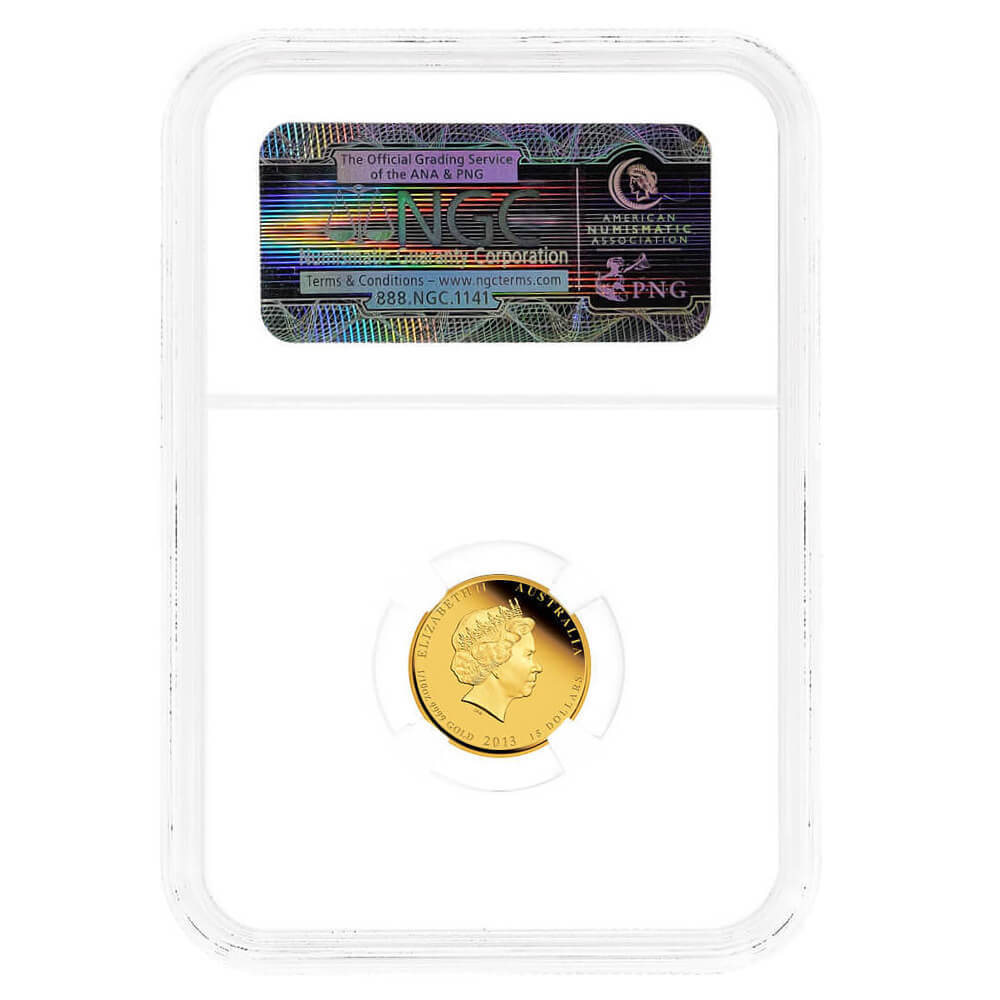 2013 1/10 oz Proof Gold Lunar Snake Australian Perth Mint NGC PF 69 UCAM ER thumbnail 2