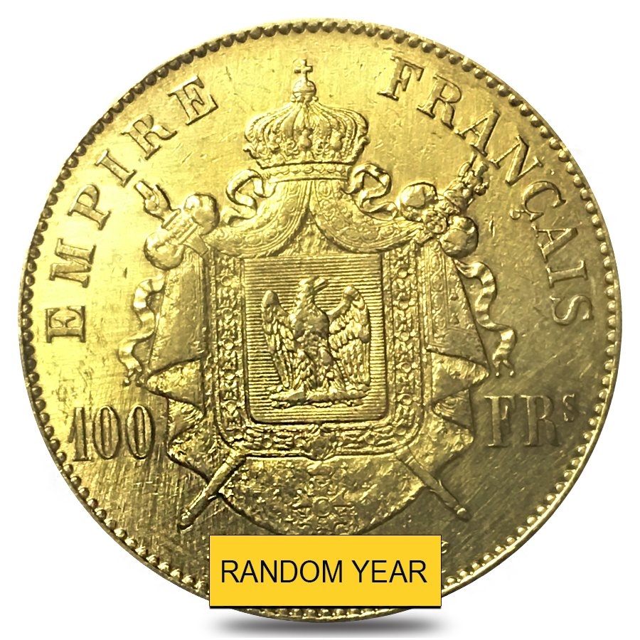 France 100 Francs Napoleon III Gold Coin Ex Jewelry AGW .9334 oz (1855-1870, Random Year) thumbnail 2