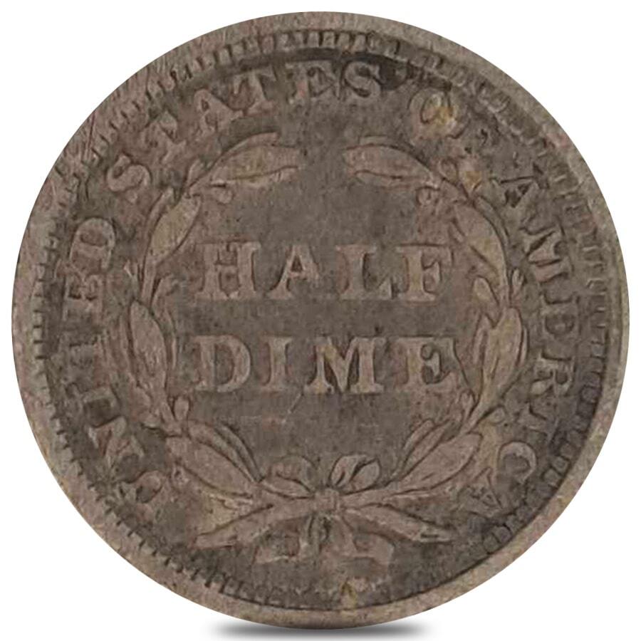 1837-1873 Seated Liberty Half Dime 5C Silver Coin Circ (Random Year) thumbnail 2