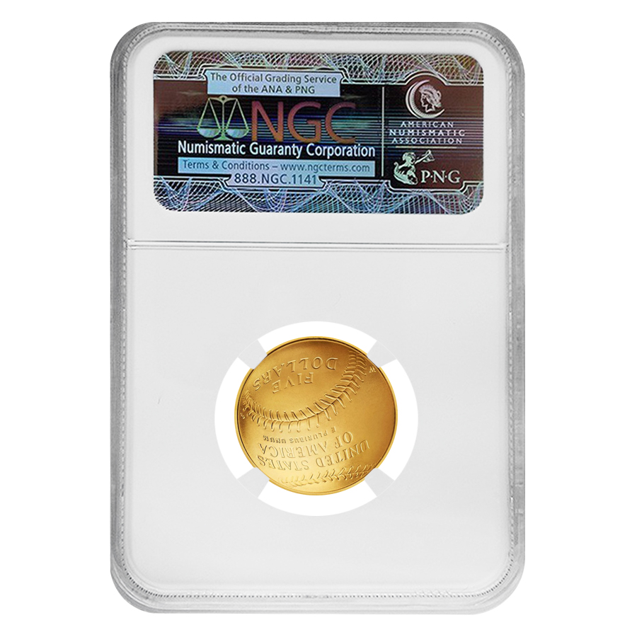 2014 W $5 Gold National Baseball Hall of Fame Coin NGC MS 70 (Cal Ripken Jr.) thumbnail 2