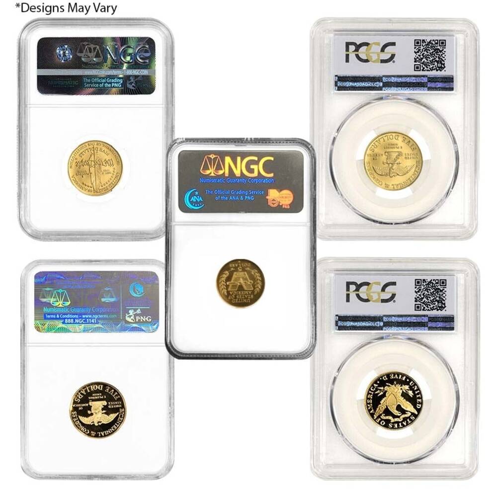 US Mint Gold $5 Commemorative Coin NGC/PCGS MS/PF 70 Random Year thumbnail 2